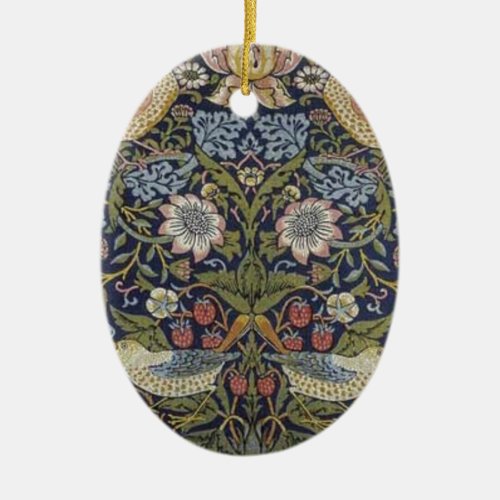 William Morris Strawberry Thief Design 1883 Ceramic Ornament