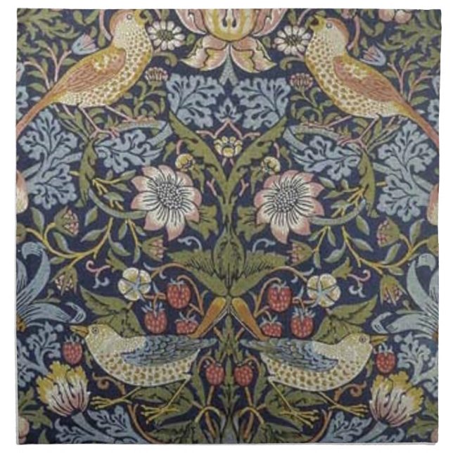 William Morris Strawberry Thief Design 1883 Cloth Napkin (Front)