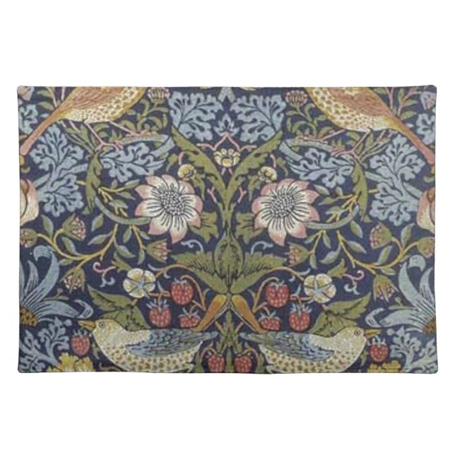 William Morris Strawberry Thief Design 1883 Cloth Placemat (Front)