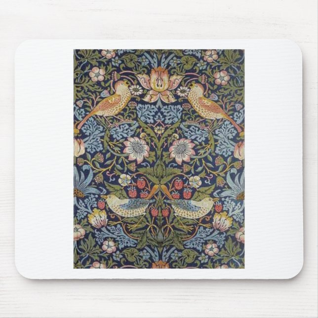 William Morris Strawberry Thief Design 1883 Mouse Pad (Front)