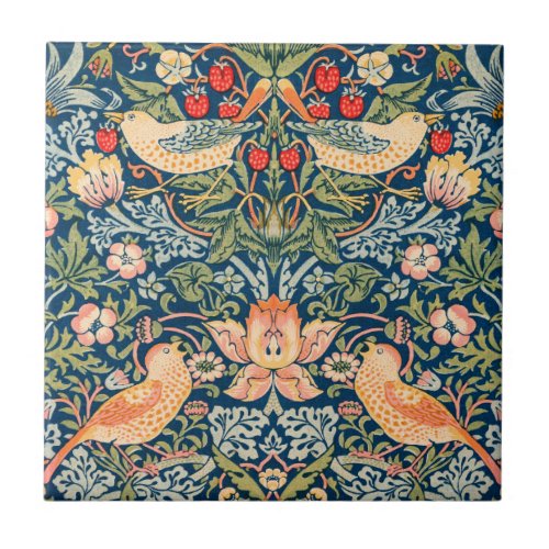 William Morris Strawberry Thief Design Ceramic Tile