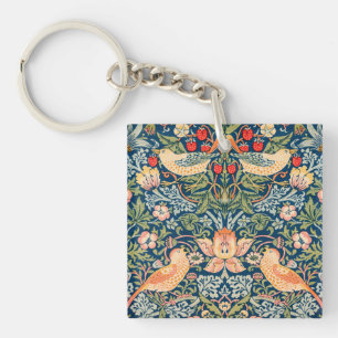 William Morris Strawberry Thief Design Keychain