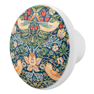 William Morris Strawberry Thief design knob