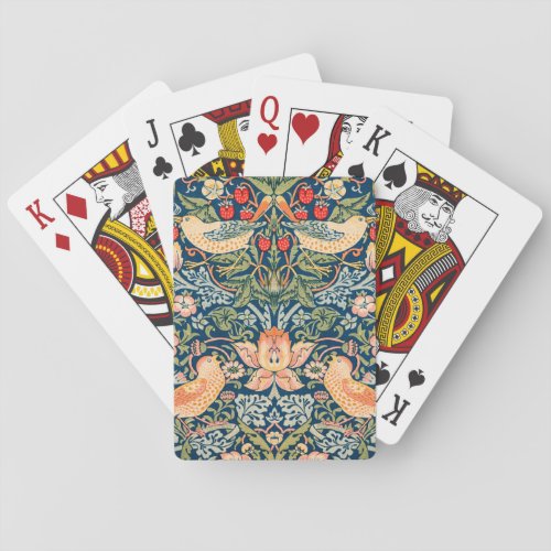 William Morris Strawberry Thief Design Poker Cards