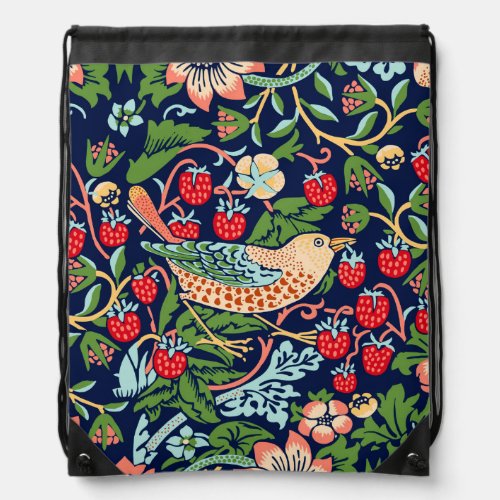 William Morris Strawberry Thief Drawstring Bag