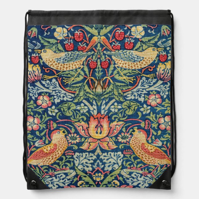 William Morris - Strawberry Thief Drawstring Bag (Front)