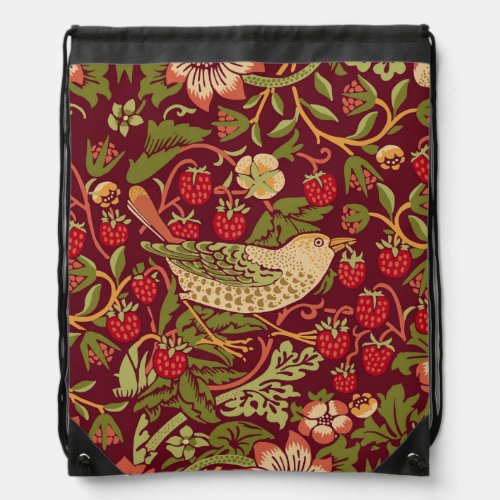 William Morris Strawberry Thief Drawstring Bag