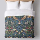 William Morris Artichoke Duvet Cover Set – King Size, 100% Cotton Satin, Floral Green