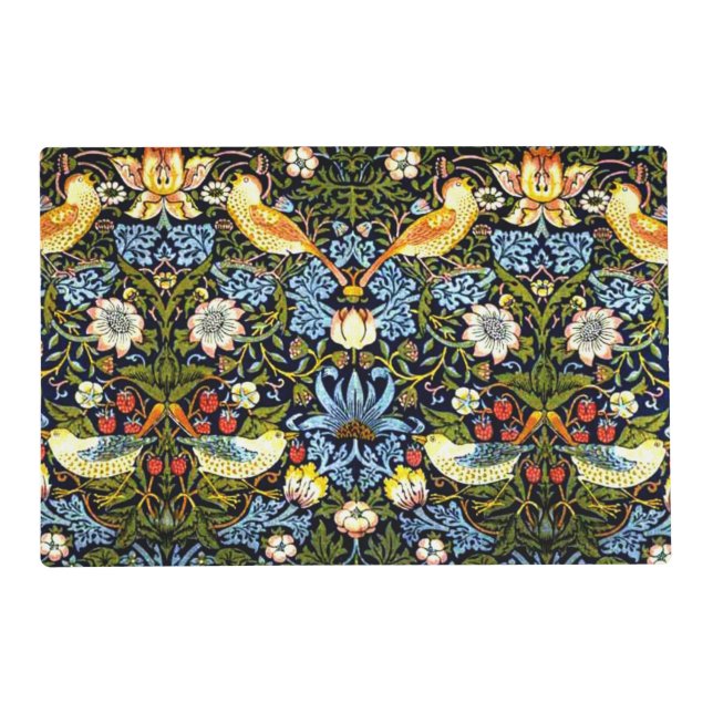 William Morris - Strawberry Thief, famous design,  Placemat (Front)