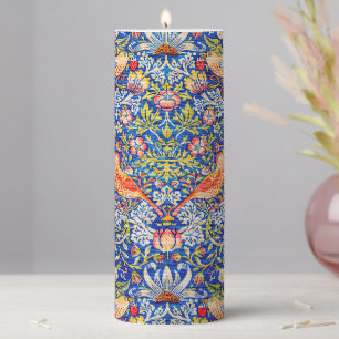 William Morris Strawberry thief famous painting Pillar Candle