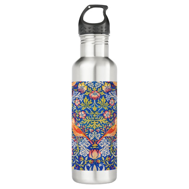 William Morris Strawberry thief famous painting  Stainless Steel Water Bottle (Front)