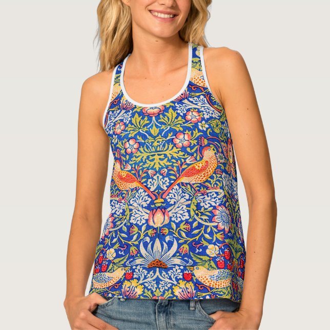 William Morris Strawberry thief famous painting  Tank Top (Front)