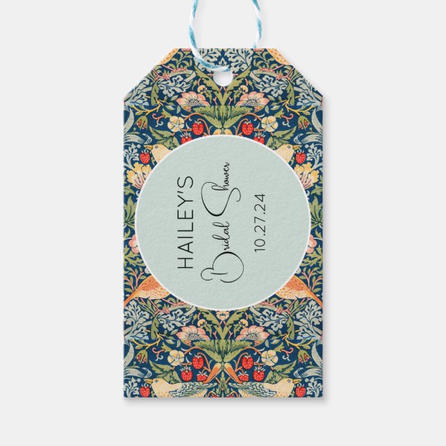 William Morris Strawberry Thief Favor Tag (Front)