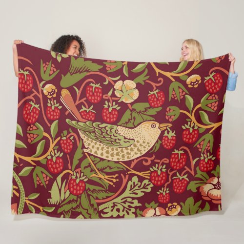 William Morris Strawberry Thief Fleece Blanket