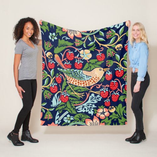 William Morris Strawberry Thief Fleece Blanket