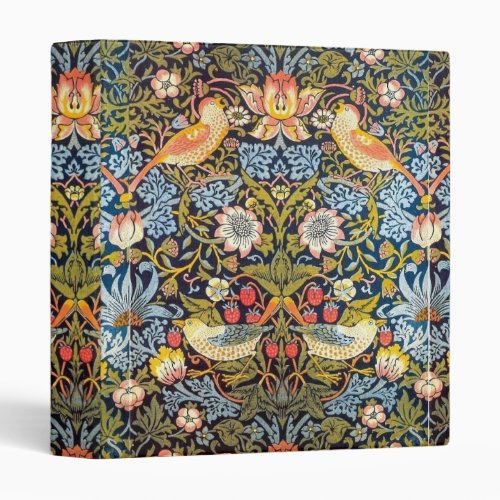 William Morris Strawberry Thief Floral Art Nouveau 3 Ring Binder