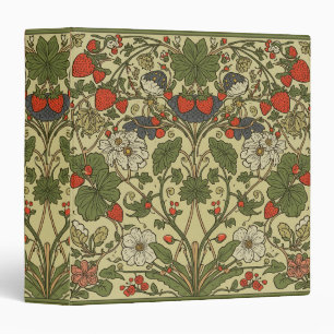 William Morris Strawberry Thief Floral Art Nouveau 3 Ring Binder