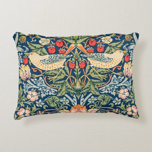 William Morris Strawberry Thief Floral Art Nouveau Accent Pillow