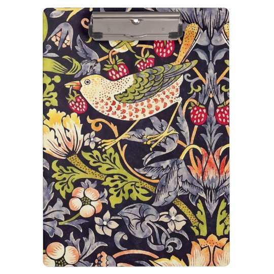 William Morris Strawberry Thief Floral Art Nouveau Clipboard | Zazzle.com