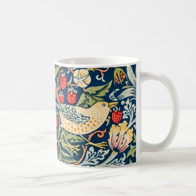William Morris Strawberry Thief Floral Art Nouveau Coffee Mug (Right)