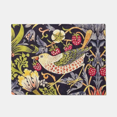 William Morris Strawberry Thief Floral Art Nouveau Doormat