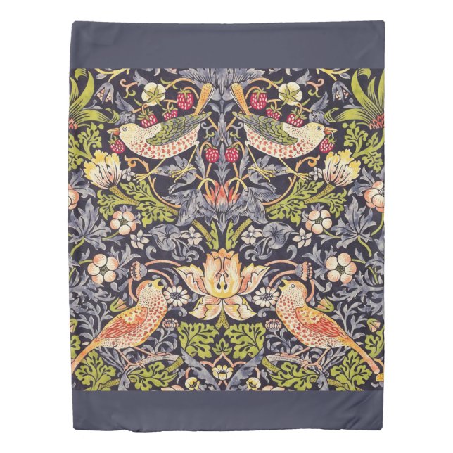 William Morris Strawberry Thief Floral Art Nouveau Duvet Cover (Front)