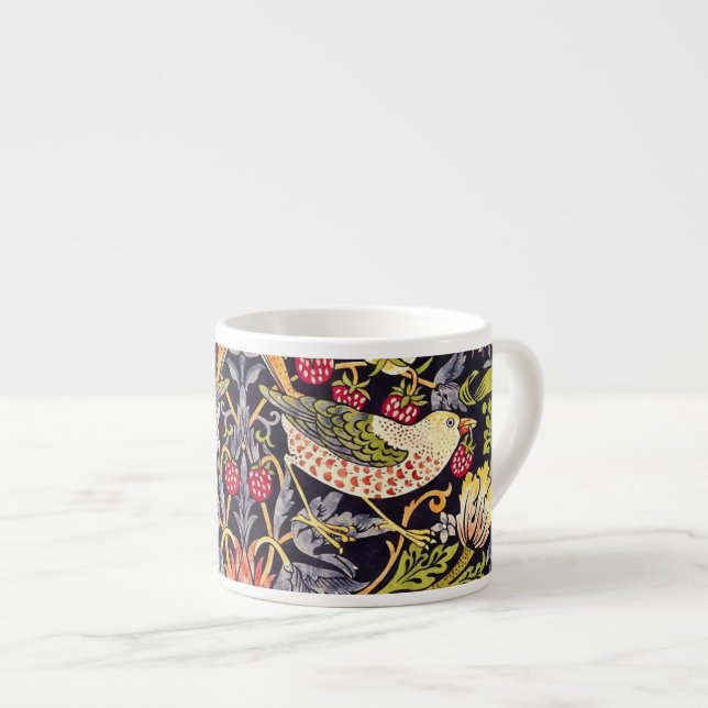 William Morris Strawberry Thief Floral Art Nouveau Espresso Cup (Front Right)
