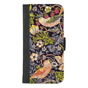 William Morris Strawberry Thief Floral Art Nouveau iPhone 8/7 Plus Wallet Case