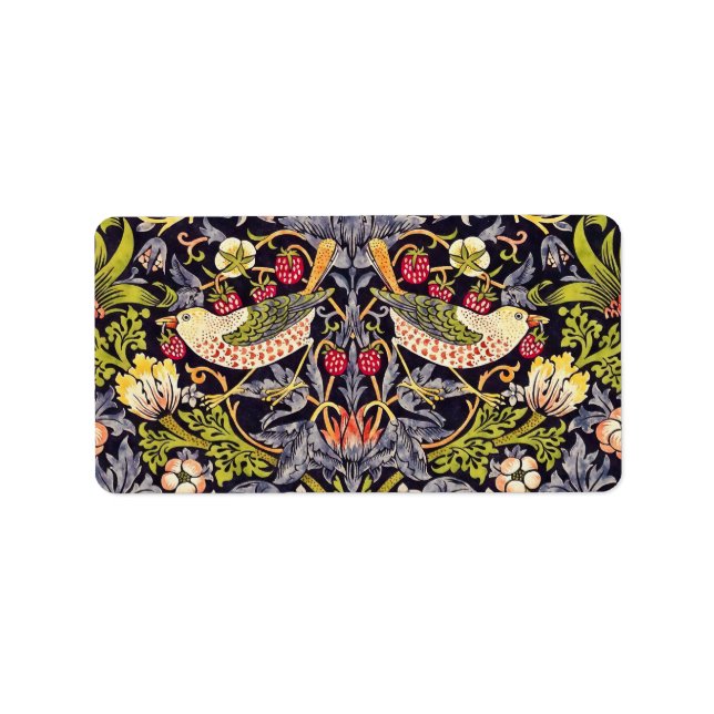 William Morris Strawberry Thief Floral Art Nouveau Label (Front)