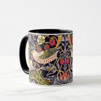 William Morris Strawberry Thief Floral Art Nouveau Mug by artfoxx at Zazzle