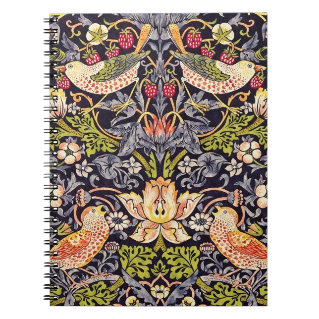 William Morris Strawberry Thief Floral Art Nouveau Notebook (Front)