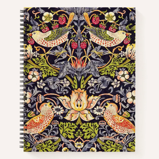 William Morris Strawberry Thief Floral Art Nouveau Notebook Zazzle