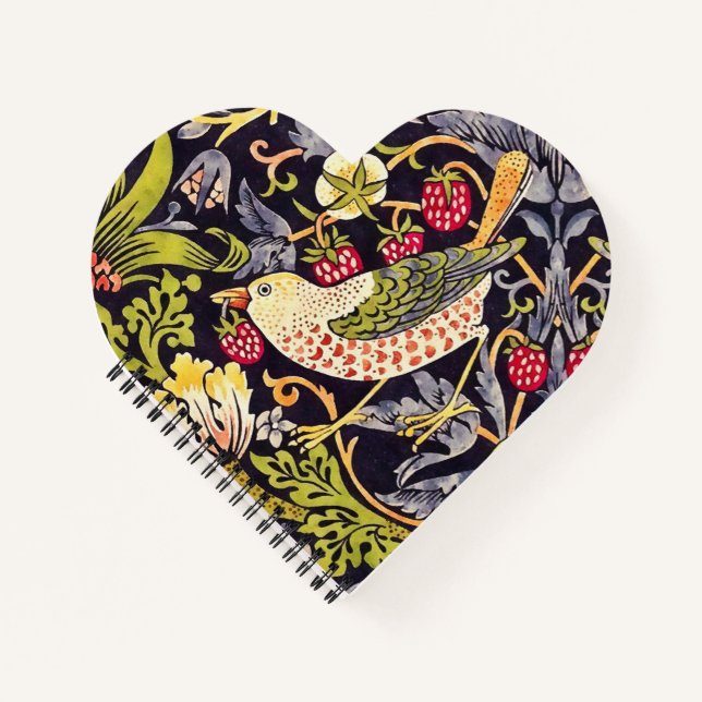William Morris Strawberry Thief Floral Art Nouveau Notebook (Front)