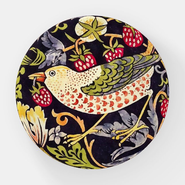 William Morris Strawberry Thief Floral Art Nouveau Paperweight (Front)