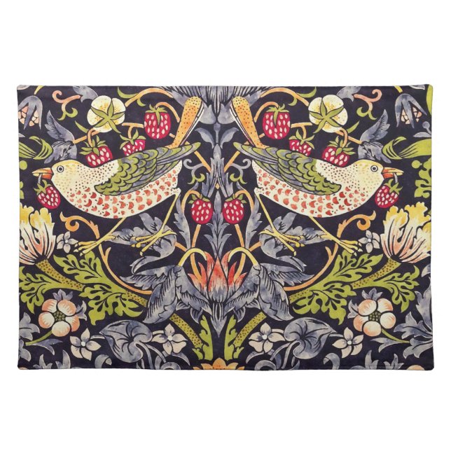 William Morris Strawberry Thief Floral Art Nouveau Placemat (Front)