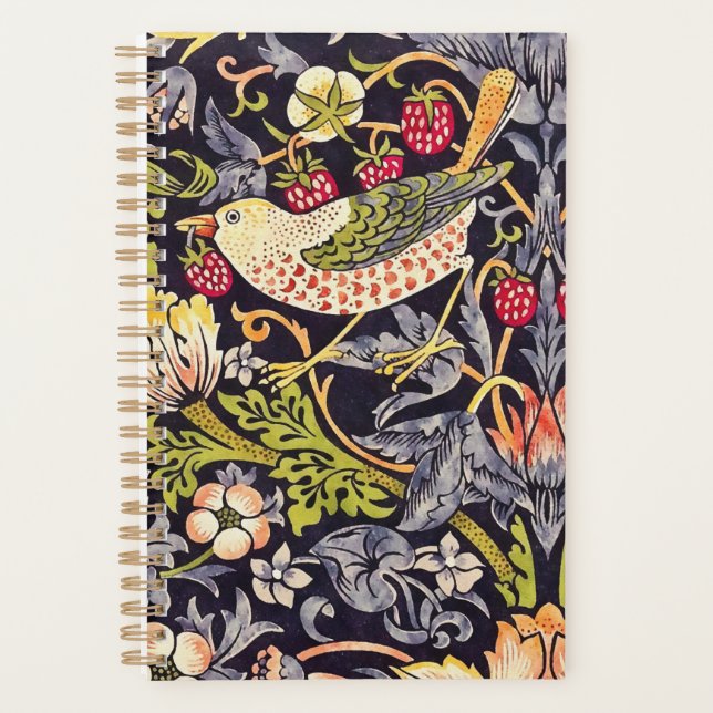 William Morris Strawberry Thief Floral Art Nouveau Planner (Front)