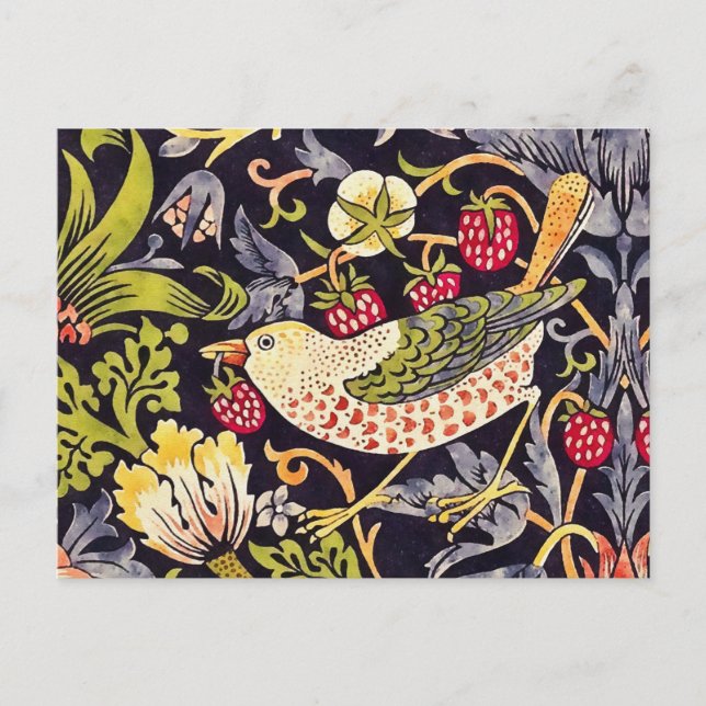 William Morris Strawberry Thief Floral Art Nouveau Postcard (Front)