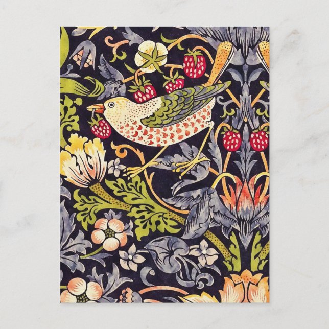 William Morris Strawberry Thief Floral Art Nouveau Postcard (Front)