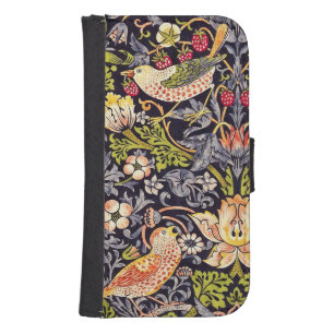 William Morris Strawberry Thief Floral Art Nouveau Galaxy S4 Wallet Case