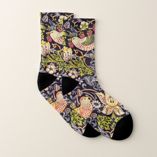 William Morris Strawberry Thief Floral Art Nouveau Socks | Zazzle.com