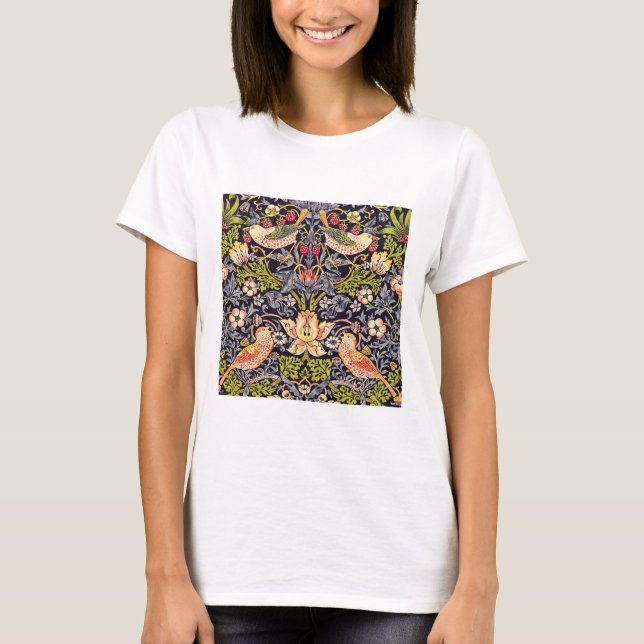 William Morris Strawberry Thief Floral Art Nouveau T-Shirt (Front)