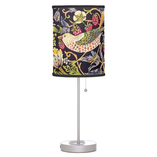 William Morris Strawberry Thief Floral Art Nouveau Table Lamp (Left)