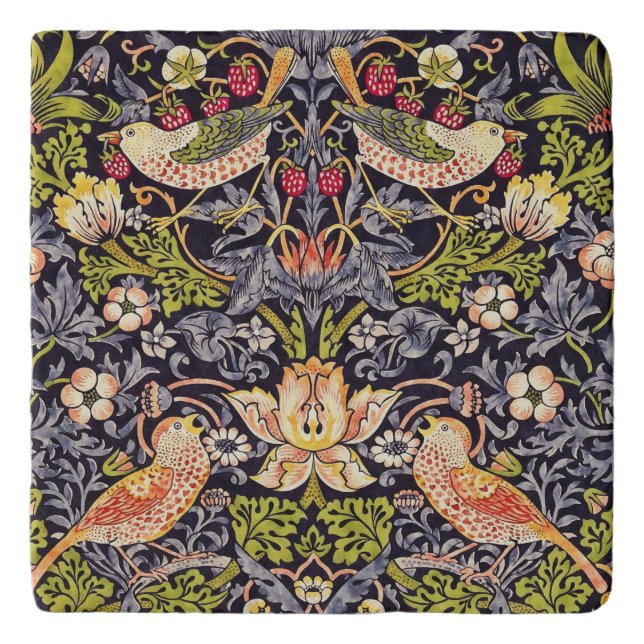 William Morris Strawberry Thief Floral Art Nouveau Trivet