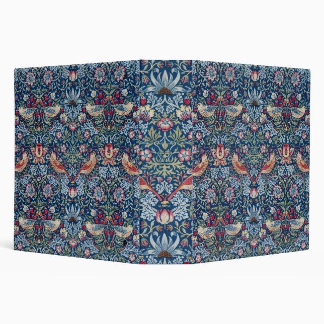 William Morris  Strawberry Thief Floral Pattern 3 Ring Binder (Background)