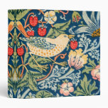 William Morris Strawberry Thief Floral Pattern 3 Ring Binder