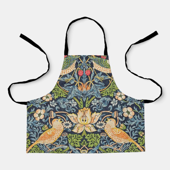 William Morris Strawberry Thief Floral Pattern Apron (Front)