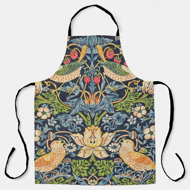 William Morris Strawberry Thief Floral Pattern Apron (Front)