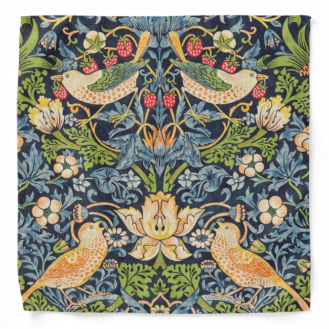 William Morris Strawberry Thief Floral Pattern Bandana