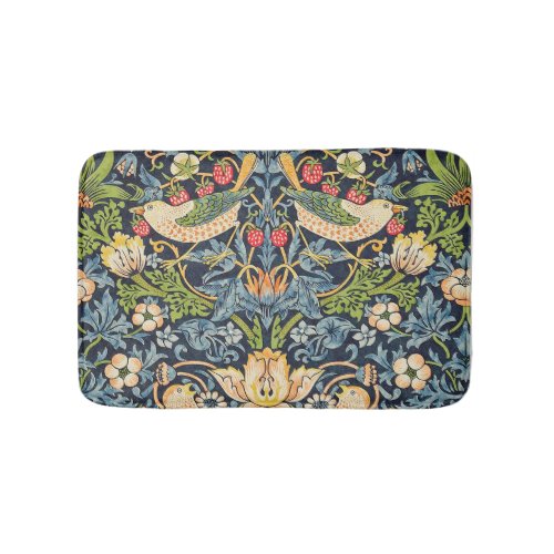 William Morris Strawberry Thief Floral Pattern Bath Mat