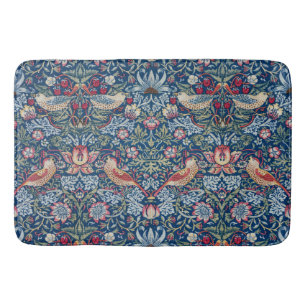 William Morris  Strawberry Thief Floral Pattern Bath Mat